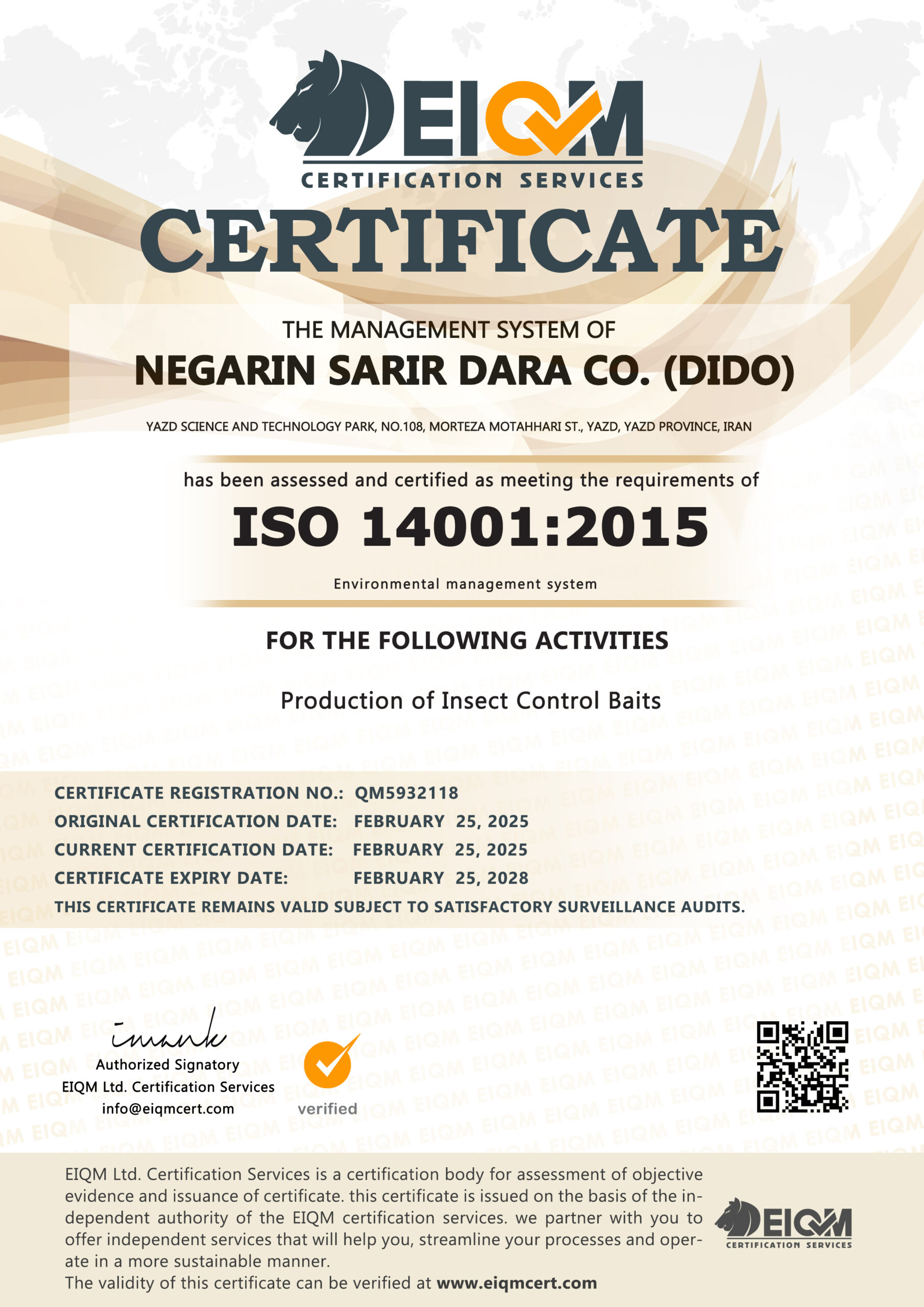 Negarin Sarir Dara Co ( Dido ) - 14001- QM5932118