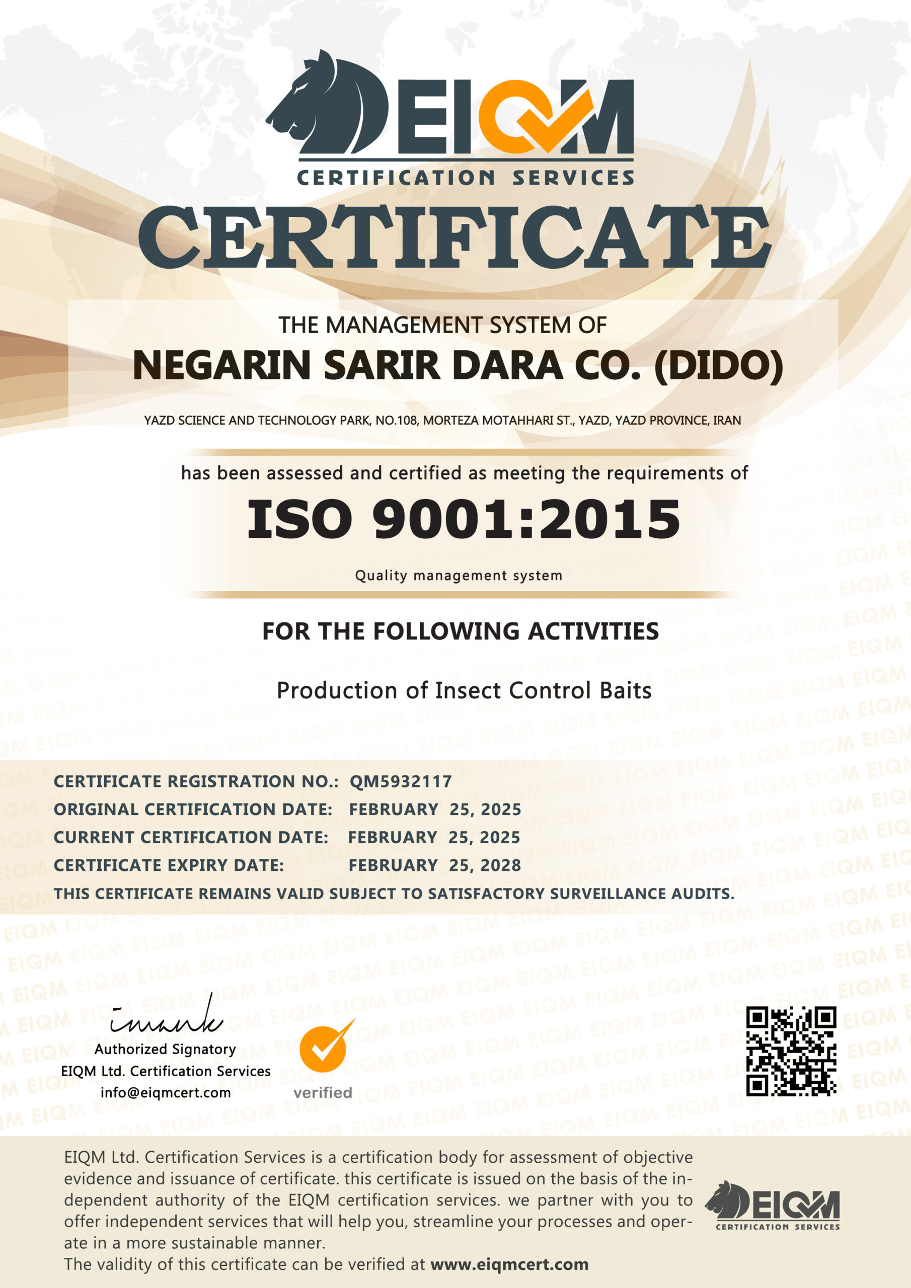 Negarin Sarir Dara Co ( Dido ) - 9001- QM5932117