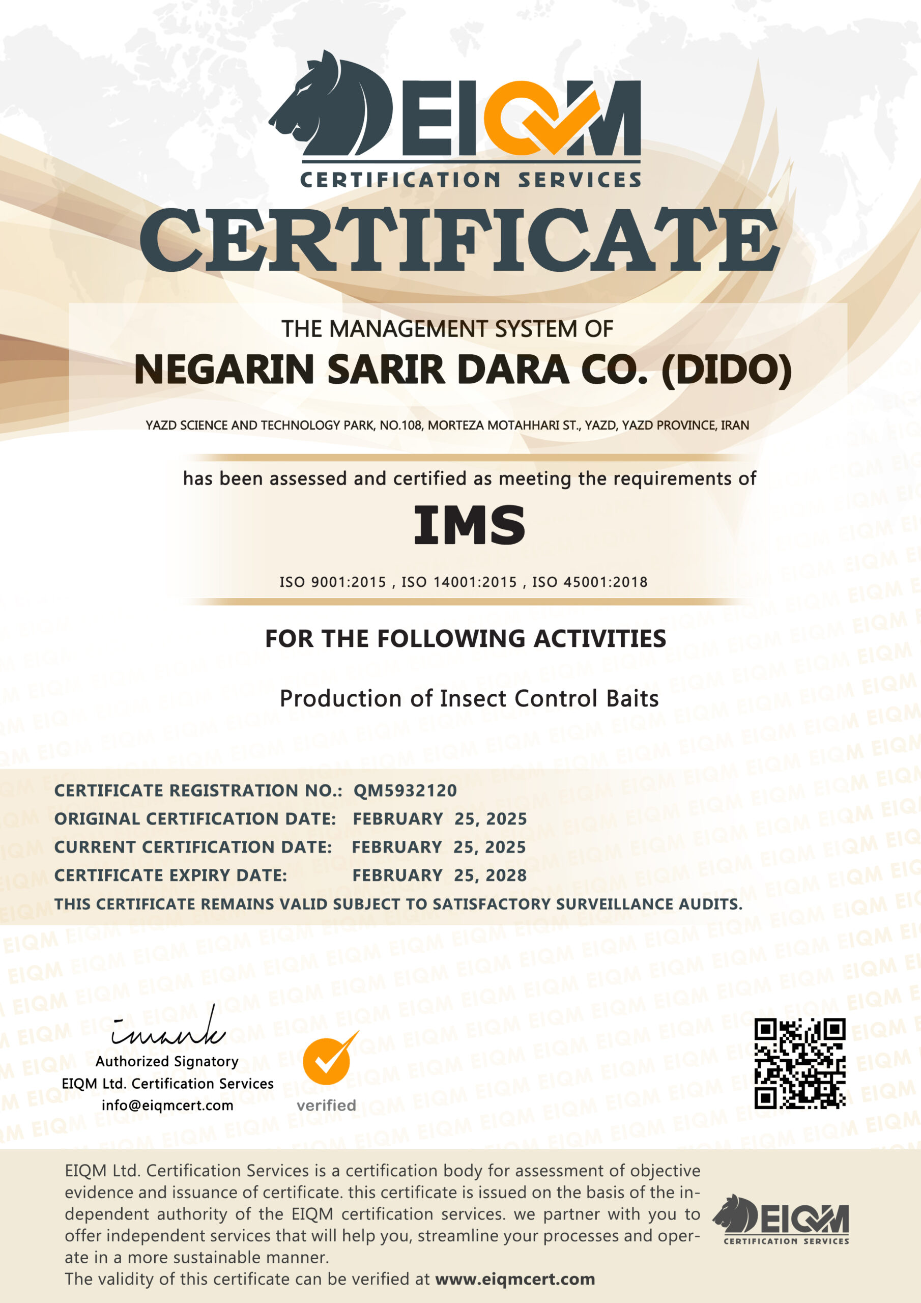 Negarin Sarir Dara Co ( Dido ) - IMS - QM5932120